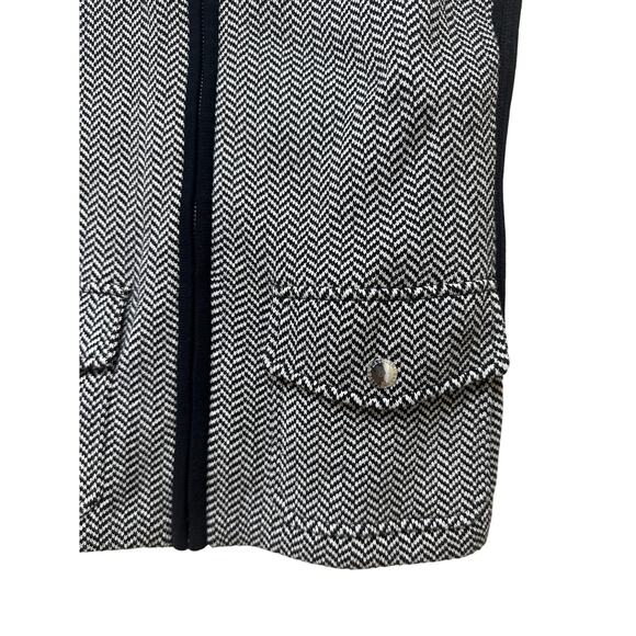 NWOT Lauren Ralph Lauren Black White Herringbone Size Medium Fall Vest Layering - Picture 4 of 11